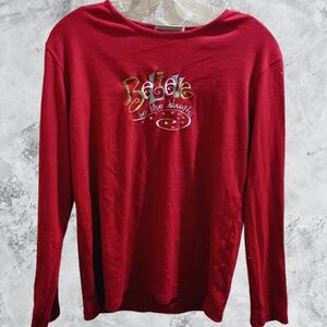 Believe In The Magic Red Long Sleeve Graphic Tee